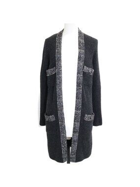 Chanel Cashmere Rib Knit Long Cardigan 38